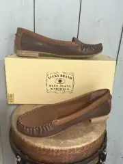 Lucky Brand Two-Toned Brown Leather Loafers LK-CORRAL Women's 6.5M NIB
