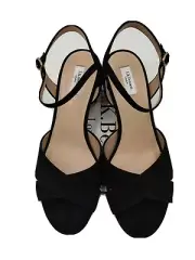Women's L.K. Bennett Tabitha Black Suede Sandal Size 39.5 (US 9) M