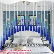25 Strings DIY Tassel Beaded Curtain Room Divider Arched Crystal Doorway Curtain
