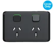 Clipsal Iconic Double Powerpoint 10A Skin Solid Edge Black