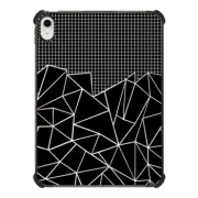iPad 10.9-inch (10th gen) iPad Impact Case Abstract Grid Outline White on Black