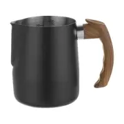 Milk Frothing Pitcher, 20oz/600ml with Handle for Home Cafe, Black
