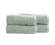 Renee Taylor Cambridge Textured 4 Piece Bath Sheet Pack - Eucalyptus