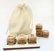 White Elephant Gifts for Adults Wooden Dice Date Decision Gifts for Couples 6Pcs