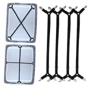 Premium Sheet Straps, 4 Pcs(2 Set) Adjustable Crisscross Fitted Sheet Clips