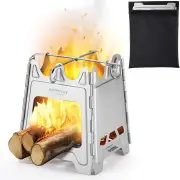 Astrolux® Ti-BS1 Titanium Backpacking Stoves Titanium Camping Stove Folding Wood Burning Stove Pocket Stove Portable Lig