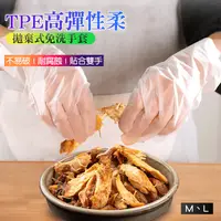 在飛比找生活市集優惠-TPE高彈性柔拋棄式免洗手套 M/L 家用料理手套