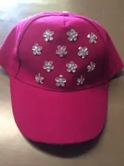 Women's Baseball Hat Pink Color With Flower Sequins OSFM New