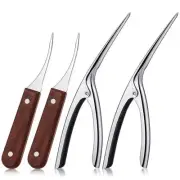 4 Pcs Shrimp Deveining Tool Stainless Steel Shrimp Peeler Kitchen Tool