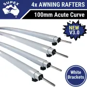 4x Supex 563VA Acute Curved Rafter for Roll-Out Caravan Roof Awning, Rafters