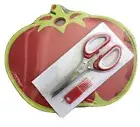 NEW Red Tomato Plastic Cutting Board & 5 Blade Herb Scissor Set -Sealed