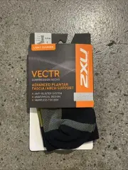 2XU Vectr Compression Crew Cut Light Cushion Socks - Black And Green Size Small