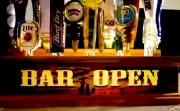 LED Lighted WESTERN SUNSET BAR OPEN beer Tap handle display holds 18