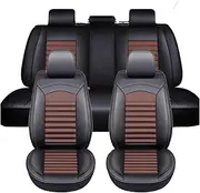 Car Seat Covers for BYD Seal 2024, Universal 5 Seat Leather Front Rear Seat Protectors Waterproof Seat Cushions Accessories(Brown)