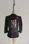 1990S Reworked Charlotte & Co Gg Blazer Ladies Multicolor Sequined Floral Pleate