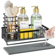 Kitchen Sink Caddy Sponge Holder - Instant-Dry Kitchen Sink Organizer with Br...