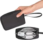 [TUBGIIKS] 2 Pieces Small Zippered Pouch, Portable Electronics Soft Organizer, Little Toiletry Carry Bag Mini Cosmetic Makeup Bag, Coin Purse Wallet, Travel Accessories Make up Case for Purse,Storage Black