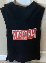 Victoria Sport Ladies Small Black Tank Top Open Back Hoodie NWT