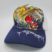 Ed Hardy Hat Snapback Baseball Cap Mesh Back Throwback Y2K 2000s Tiger Head