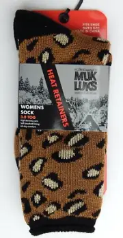 The Original MUK LUKS Heat Retainers Womens Socks 3.0 TOG Leopard NEW AUTHENTIC