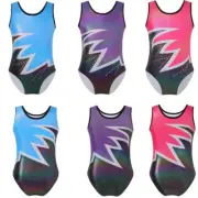 Kids Girls Shiny Ballet Dance Leotard Gymnastic Jumpsuit Athletic Tank Unitards