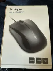 Kensington Mouse for Life USB Wired Mouse Black New In Box