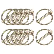 10Pcs Linch Pin with Ring, 4.5mmx30mm Carbon Steel Lynch Pin Trailer Pins Zinc