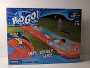 New Water Slide H20 GO Slip Double Slide W/ Drench Pool Inflatable, Kids 18 Ft.