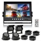 iPoster 9''Quad Monitor 4x IR Dome Side Rear View Reversing Cameras For Truck RV