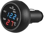 12V/24V LED Digital Car Voltmeter Vehicle Voltage Gauge Monitor, Cigarette Lighter Car Battery Tester for Auto Car Motorcycle Truck,Battery Capacity Monitor(red Blue)