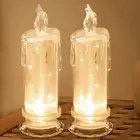 2 PCS LED Flameless Candles,Fake Candle, Battery Operated Candles/Battery Includ