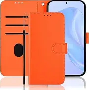 IMEIKONST Wallet Case for iPhone 11 with Credit Card Slots, Premium PU Leather Flip Book Style Mobile Phone Case Stand Shockproof TPU Inner Shell Cover for iPhone 11 Orange YBP1