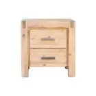 Bedside Table 2 drawers Night Stand Solid Wood Acacia Oak Colour