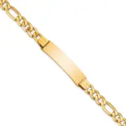 8 Inch 14K Figaro Id Bracelet