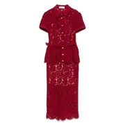 [Self Portrait] Self Portrait Lace Peplum Dress 8 UK RED