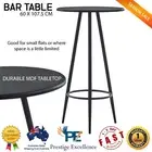 Round Bar Table Café Bistro Pub Counter High Tables Compact Furniture Black NEW