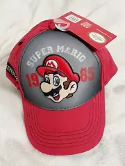 Nintendo, Boys Youth Super Mario 1985 3D Pop Baseball Cap, Adjustable, OSFM