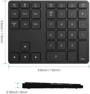 台灣現貨 BT308 無線藍牙數字鍵盤 鋁合金 35鍵 外接數字鍵盤 充電式