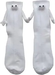 [RJSQAQE] 2 Pairs Funny Magnetic Suction 3D Doll Couple Socks, Funny Socks for Women Men, Unisex Funny Couple Holding Hands Sock for Couple