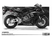 Bikes YAMAHA YZR-R1 BLACK A2 FRAMED PRINT (T008B)