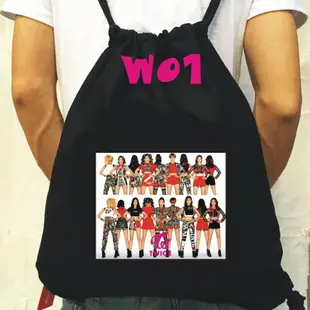 韓國女子天團 TWICE 周子瑜 双肩包 新款 TWICE 束口包 後背包 同款包 韓版学生書包背包 情侶