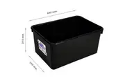 3x Large Heavy Duty 20L Black Plastic Basin Tub Containers Storage Crates Box AU