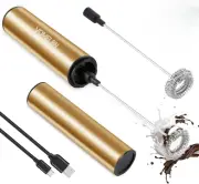 Rechargeable Electric Milk Frother Handheld,2-Speed Travel Frother with Tube Cas