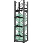 Refrigerant Tank Rack, with 3 x 30lbs and Other 3 Small Bottle Tanks, Cylinder Tank Rack 12.79x12.99x47.12 in, Refrigerant Cylinder Rack and Holders for Freon, Gases, Oxygen,