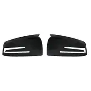 2pcs Carbon Fiber Pattern Rearview side Mirror cover caps For Mercedes Benz W176 W246 W204 W212 W221 C117 X204 X156 Bright black