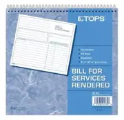 TOPS Bill for Services Rendered Book