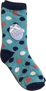 [Legale] Ladies Super Soft Chamois Socks, 2-Pack, Buttery Soft, Comfortable Toe Seam, Non-Binding Top, Fits Shoe Sizes 4-10, Blue