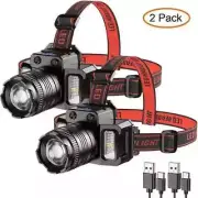 Lampara Frontal LED Super brillante Recargable USB Linterna de Cabeza Con Zoom
