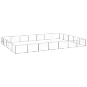 vidaXL Dog Kennel Silver Steel Outdoor Puppy Enclosure Dog Pet Supply Cage