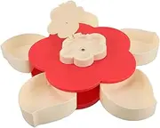 CHICAMPERA Rotating Snack Storage Container Divided Food Organizer for Nuts and Candy Stylish Flower Shape Tray for Home and Party and Practical Living Essential